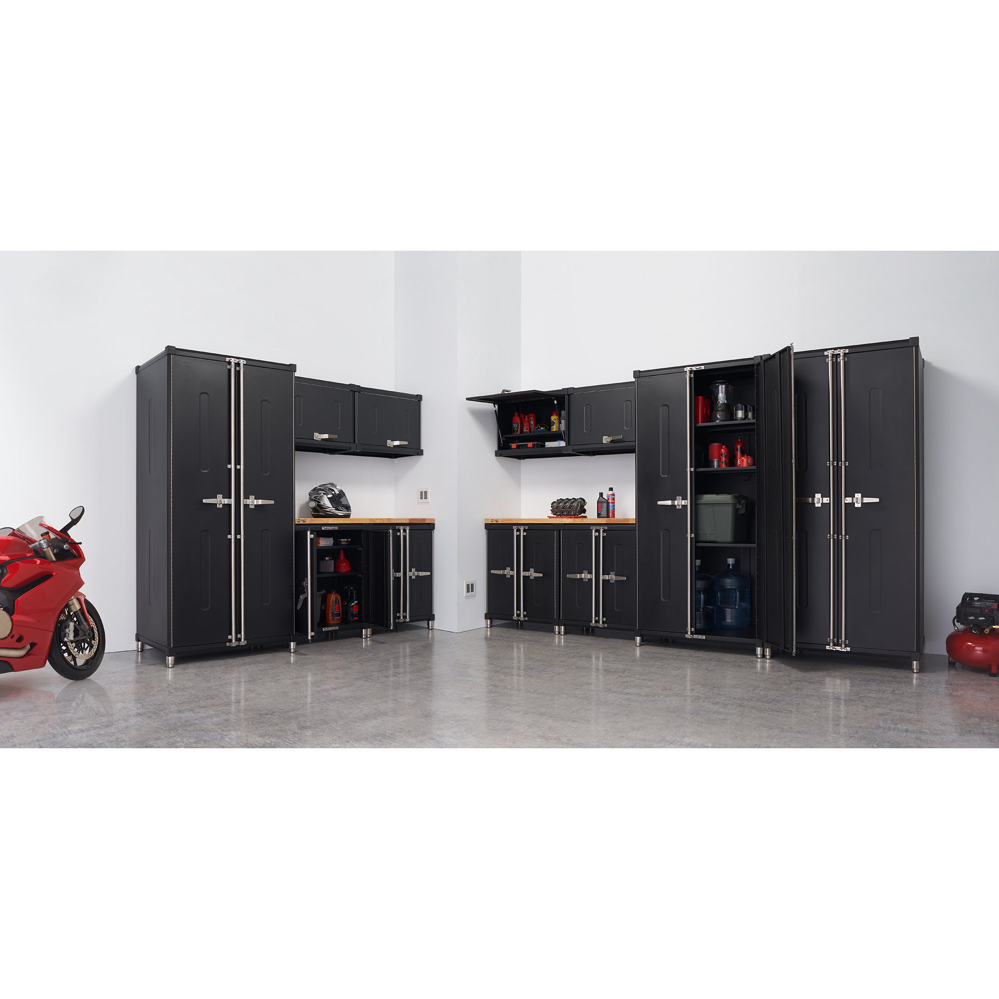 TRINITY PRO Series 5 Piece 18 Gauge Steel Garage Storage System in Black Wayfair